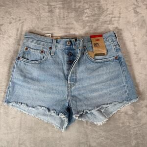 Levi's 501 Jean Shorts Women's Size 27 Button Fly Raw Hem High Rise Western NEW